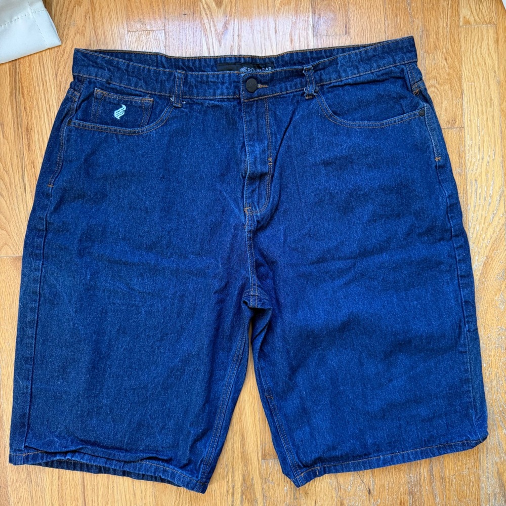 Rocawear Denim Jorts Mens 42 Baggy Dark Wash Y2K Hip Hop Skate Shorts